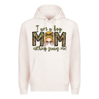 Pale Pink Iam Boy Mom Nothing Scares Me Premium Hoodie - CowhideDigitalArt