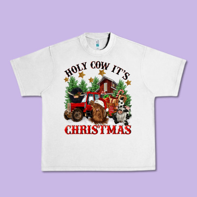 Holy Cow Its Christmas Urban Heavy Tee Designed By Cowgirlartshop