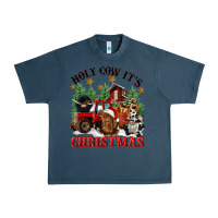 Midnight Navy holy cow its christmas Urban Heavy Tee - CowGirlArtShop