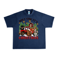 Navy holy cow its christmas Urban Heavy Tee - CowGirlArtShop