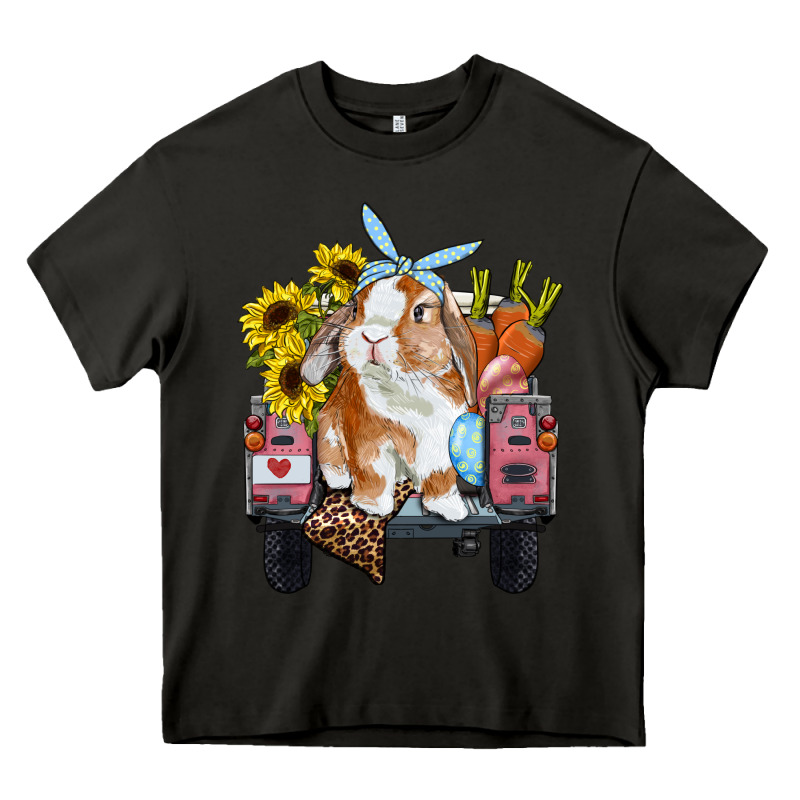 Easter Truck With Bunny Sunflowers And Eggs Heavy Core Tee by RanaPortraitStore | Teevron