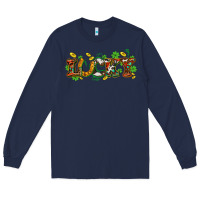 Navy St. Patrick's Western lucky and shamrocks Long Sleeve Tee - OliviaCreatesArt