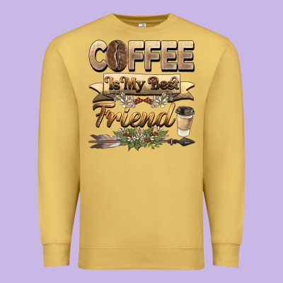 Coffee Is My Best Friend Premium Sweatshirt Designed By Barkaloodesign