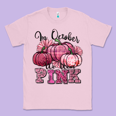 In October We Wear Pink Pumpkin Classic Tee Designed By Texasbilliewilder