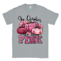 Heather Grey in october we wear pink pumpkin Classic Tee - texasbilliewilder
