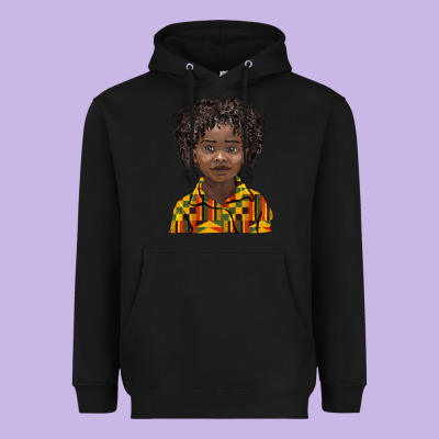 Black Boy Heavyweight Hoodie Designed By Barkaloodesign