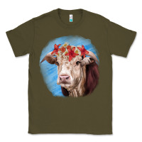 Army Green Hereford Bull Classic Tee - RanaPortraitStore