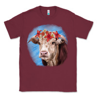 Burgundy Hereford Bull Classic Tee - RanaPortraitStore