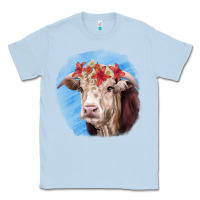 Dusty Blue Hereford Bull Classic Tee - RanaPortraitStore
