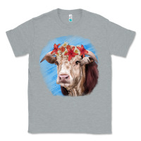 Heather Grey Hereford Bull Classic Tee - RanaPortraitStore
