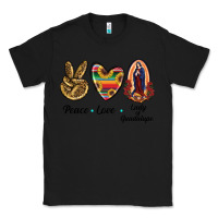 Black Peace Love Lady Of Guadalupe Classic Tee - RanaPortraitStore