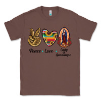 Chestnut Peace Love Lady Of Guadalupe Classic Tee - RanaPortraitStore