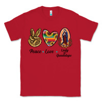 Red Peace Love Lady Of Guadalupe Classic Tee - RanaPortraitStore