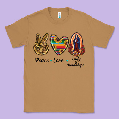 Peace Love Lady Of Guadalupe Classic Tee Designed By Ranaportraitstore