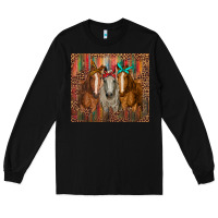 Black western horses with bandanas Long Sleeve Tee - RanaPortraitStore