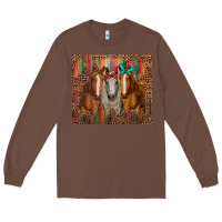Chestnut western horses with bandanas Long Sleeve Tee - RanaPortraitStore