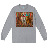 Heather Grey western horses with bandanas Long Sleeve Tee - RanaPortraitStore