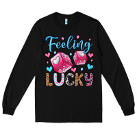 Black feeling lucky valentine's day olivia Long Sleeve Tee - OliviaCreatesArt