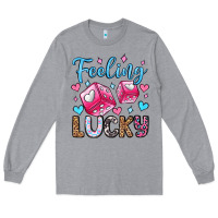 Heather Grey feeling lucky valentine's day olivia Long Sleeve Tee - OliviaCreatesArt