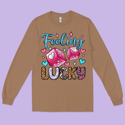 Feeling Lucky Valentine's Day Olivia Long Sleeve Tee Designed By Oliviacreatesart