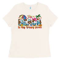 Bone the beach is my happy place Ladies Tee - NancyCooperArtShop