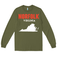 Army Green norfolk virginia usa state america travel virginian Long Sleeve Tee - trangStudio
