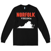 Black norfolk virginia usa state america travel virginian Long Sleeve Tee - trangStudio