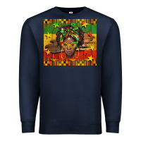 Navy juneteenth black women  tumbler Premium Sweatshirt - BarkalooDesign