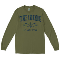 Army Green Turks And Caicos Vintage Navy Crossed Oars & Boat Anchor Long Sleeve Tee - trangStudio