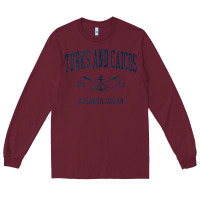 Burgundy Turks And Caicos Vintage Navy Crossed Oars & Boat Anchor Long Sleeve Tee - trangStudio