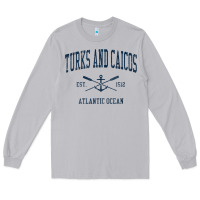 Moon Dust Turks And Caicos Vintage Navy Crossed Oars & Boat Anchor Long Sleeve Tee - trangStudio