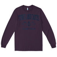 Plum Turks And Caicos Vintage Navy Crossed Oars & Boat Anchor Long Sleeve Tee - trangStudio
