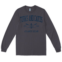Smoke Turks And Caicos Vintage Navy Crossed Oars & Boat Anchor Long Sleeve Tee - trangStudio