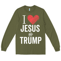 Army Green I Love Jesus And Trump Republican Conservative Gift Long Sleeve Tee - trangStudio