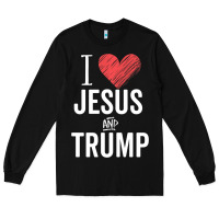Black I Love Jesus And Trump Republican Conservative Gift Long Sleeve Tee - trangStudio