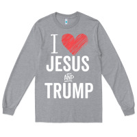 Heather Grey I Love Jesus And Trump Republican Conservative Gift Long Sleeve Tee - trangStudio