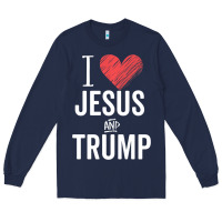 Navy I Love Jesus And Trump Republican Conservative Gift Long Sleeve Tee - trangStudio