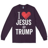 Plum I Love Jesus And Trump Republican Conservative Gift Long Sleeve Tee - trangStudio