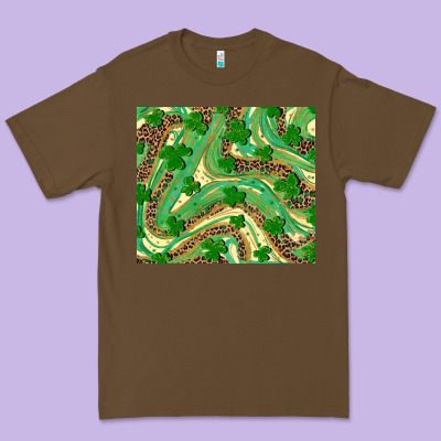 St. Patrick's Day Shamrock Leopard Premium Tee Designed By Ranaportraitstore