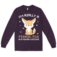 Plum i'm really a fennec fox in a human costume funny gift t shirt Long Sleeve Tee - trangStudio