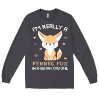 Smoke i'm really a fennec fox in a human costume funny gift t shirt Long Sleeve Tee - trangStudio