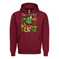 Burgundy one lucky nurse Zipper Hoodie - Artiststas