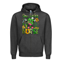 Charcoal Heather one lucky nurse Zipper Hoodie - Artiststas