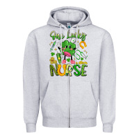Heather Grey one lucky nurse Zipper Hoodie - Artiststas
