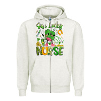 Oatmeal Heather one lucky nurse Zipper Hoodie - Artiststas