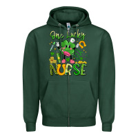 Sports Green one lucky nurse Zipper Hoodie - Artiststas