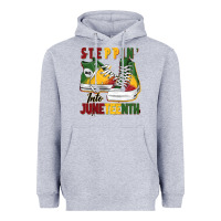 Heather Grey steppin' into juneteenth Heavyweight Hoodie - BarkalooDesign