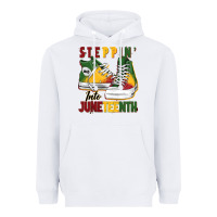 White steppin' into juneteenth Heavyweight Hoodie - BarkalooDesign