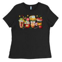 Black school bus coffee cups Ladies Tee - NancyCooperArtShop
