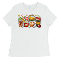 White school bus coffee cups Ladies Tee - NancyCooperArtShop
